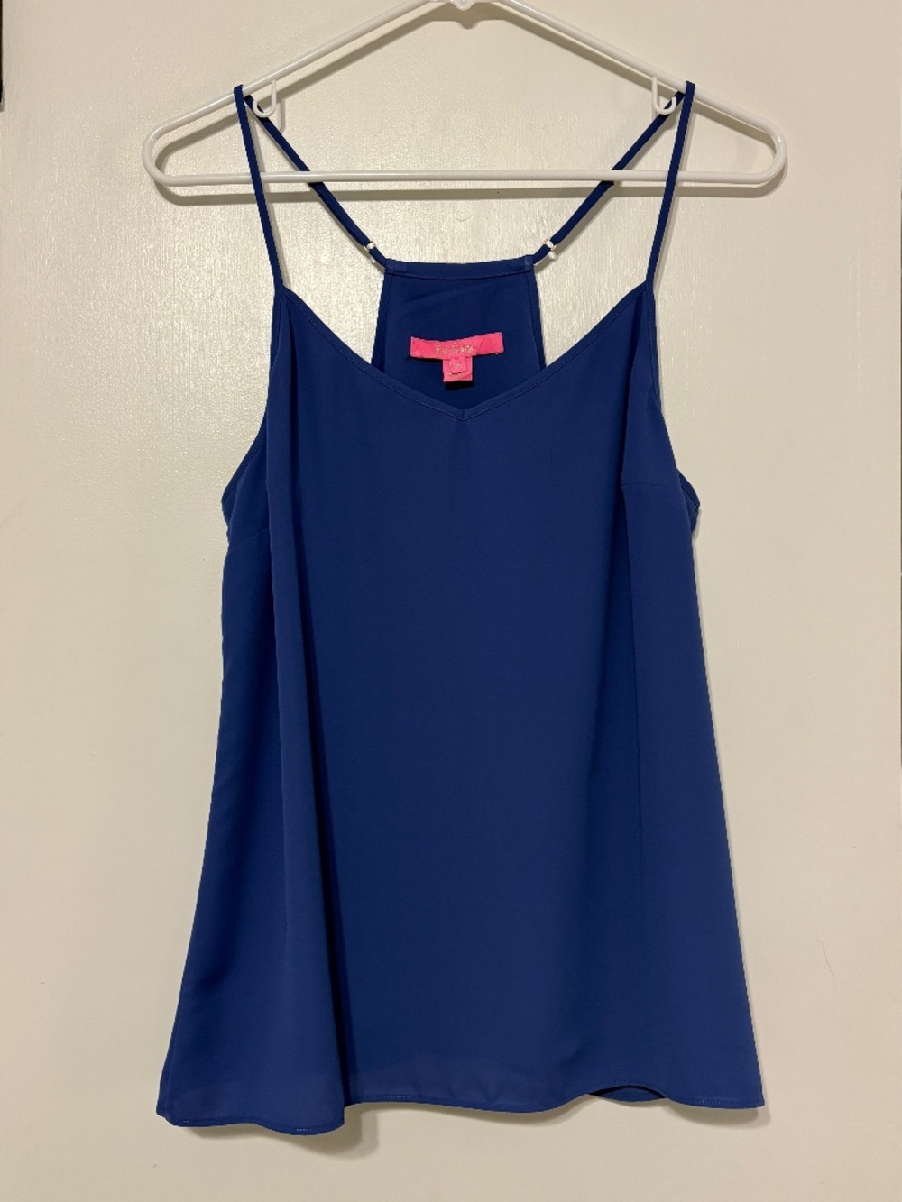 Lilly Pulitzer #002081 Women's Dusk Tank Top Cami Shell M Blue Spaghetti Straps